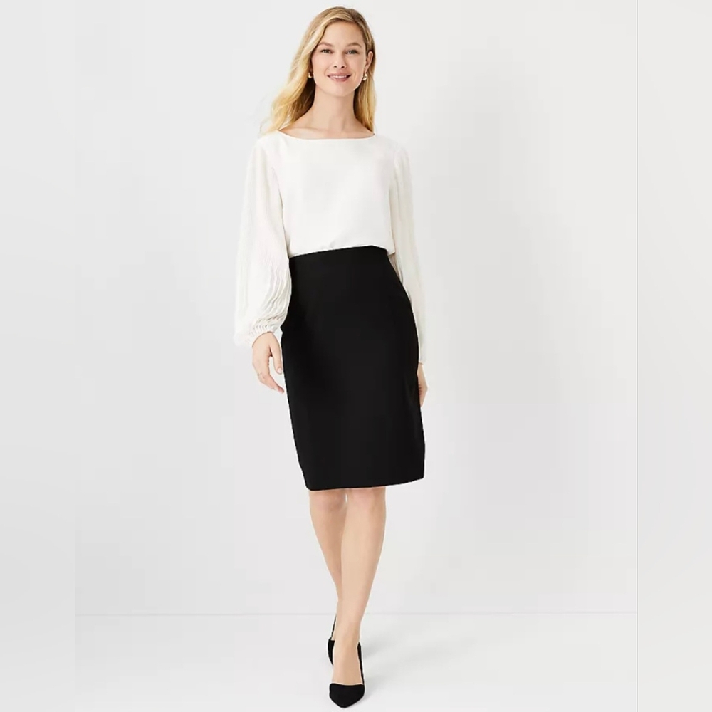 Ann Taylor Seamed Pencil Skirt In Black